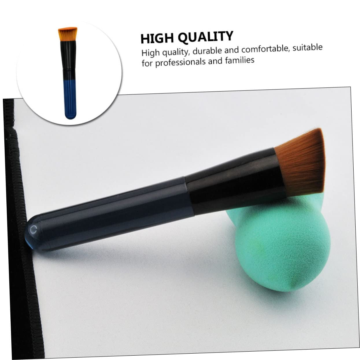 Inclined Flat Head Makeup Brush Blush Brush Fluffy Makeup Brush Makeup Brush Tool Foundation Cosmetics Brush Foundation Makeup Brush Highlighter Makeup Brush Acrylic Black